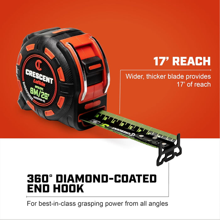 Crescent Lufkin 10 Meter / 35 Ft. SHOCKFORCE NITE EYE Tape Measure - L1335CMEB-02