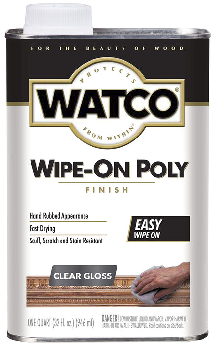 Rust-Oleum, Clear Gloss Watco 68041 Wipe-On Polyurethane Finish, Quart ...