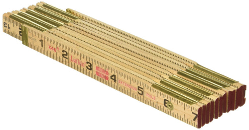 Crescent Lufkin Wood Rule, 6' Brass Ext, Brown - X46SLN