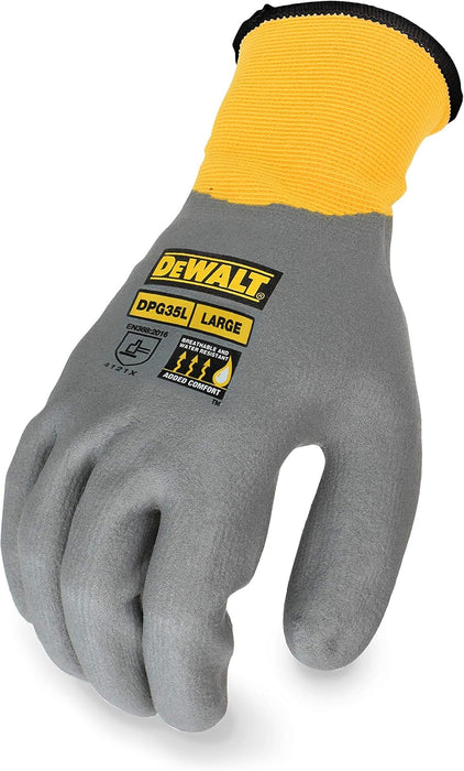 DEWALT DPG35 Unisex-Adult Full Dip Water-Resistant Breathable Work Glove, Medium