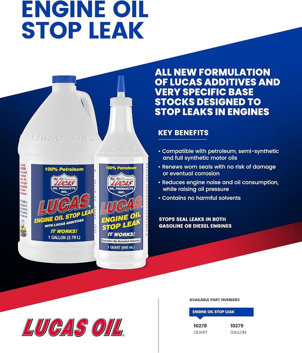 Lucas Oil 10279 Engine Oil Stop Leak - 1 Gallon