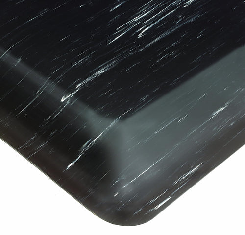 Wearwell Anti-Fatigue Mat, PVC 496 Smart Tile-Top Medium Duty Tapered Edges, for Dry Areas, 3' Width x 5' Length x 1/2" Thickness, Black