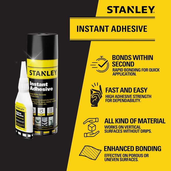 STANLEY Cyanoacrylate Super Glue (1.75oz) with Activator (6.75oz) Bundle