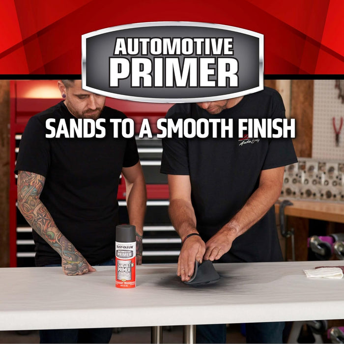 Rust-Oleum 249418 Automotive Sandable Primer Spray, 12 oz, Black (Pack of 6)