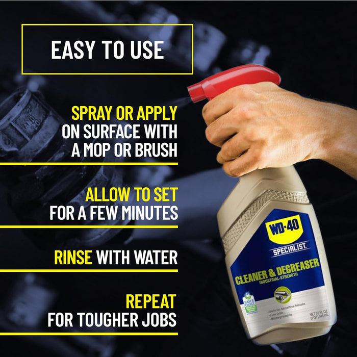 WD-40 300356 Specialist Cleaner & Degreaser, Multi-Surface Cleaning Solution, Great for Cleaning Grills and Grill Parts, 32 Fl Oz (Pack of 1)