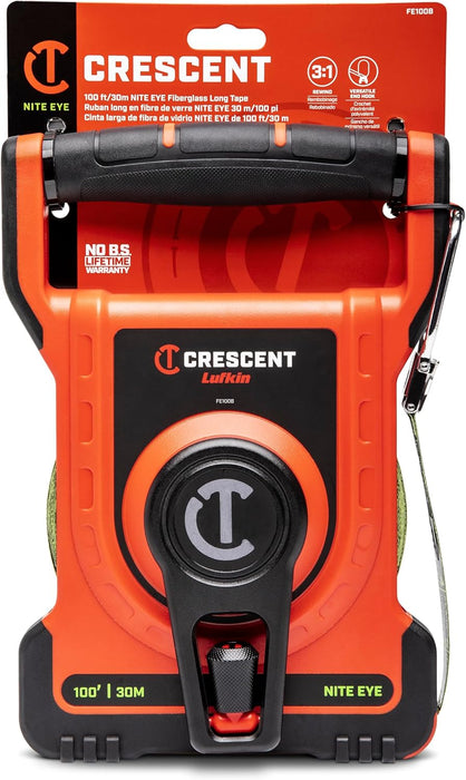 Crescent Lufkin FE100B 100'/30 M NITE EYE Fiberglass Long Tape