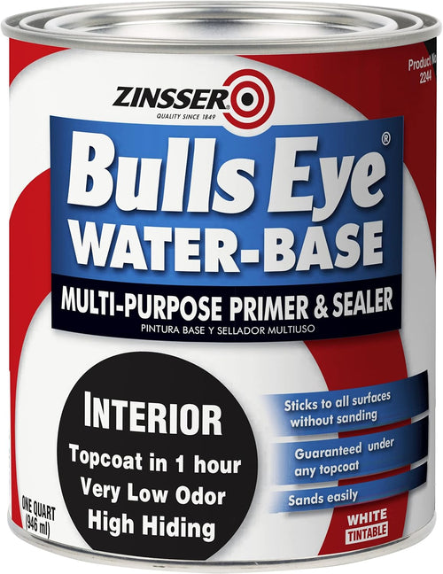 Zinsser 2244 Bulls Eye WB Primer Sealer, Quart, White, 32 Fl Oz