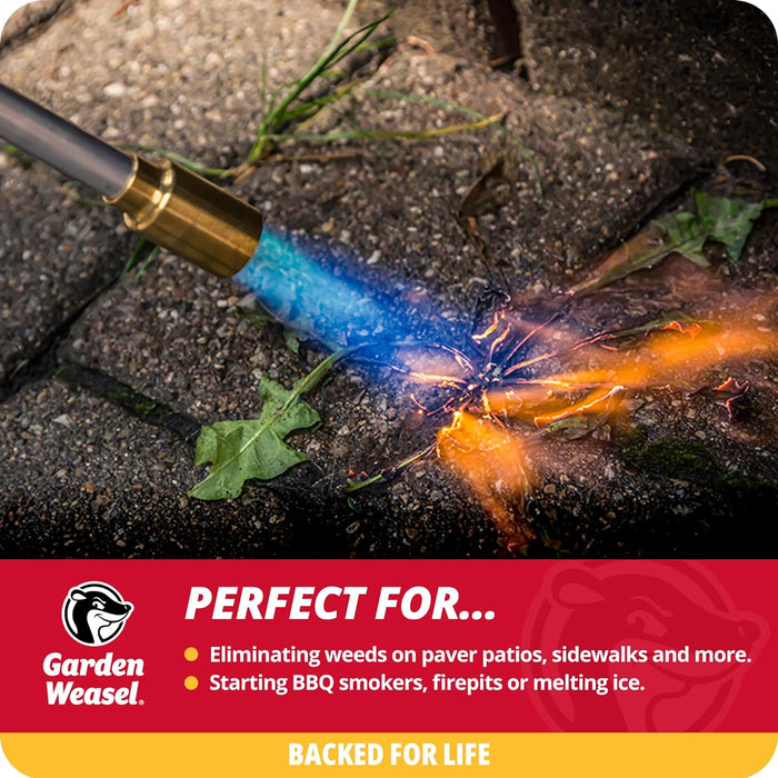 Garden Weasel WeedTorch | Weed Burner with Integrated Lighter | Propane Fire Starter, Torch for Weeds