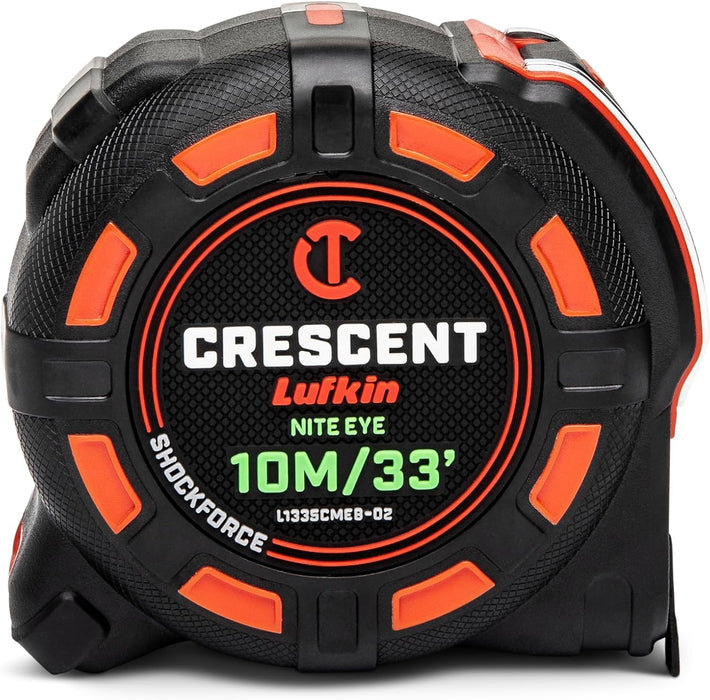 Crescent Lufkin 10 Meter / 35 Ft. SHOCKFORCE NITE EYE Tape Measure - L1335CMEB-02