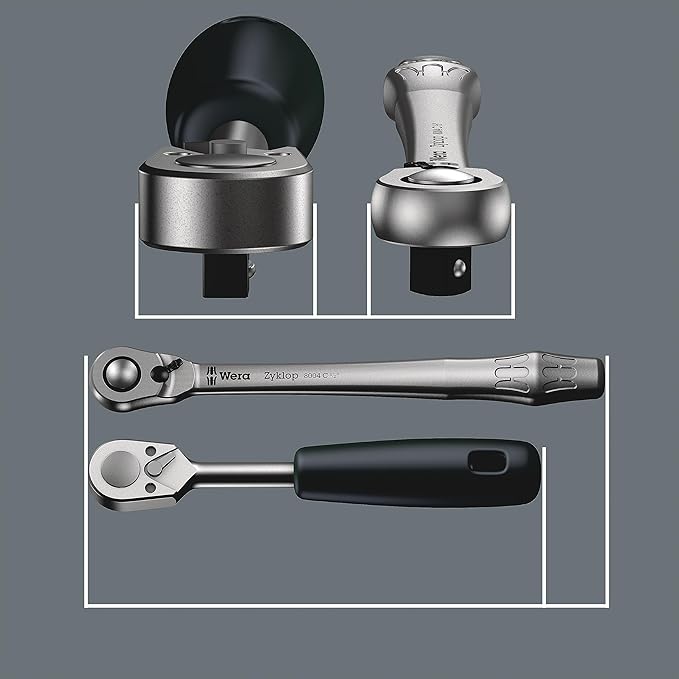 Wera Tools 8004 Zyklop Metal Ratchet with Switch Lever