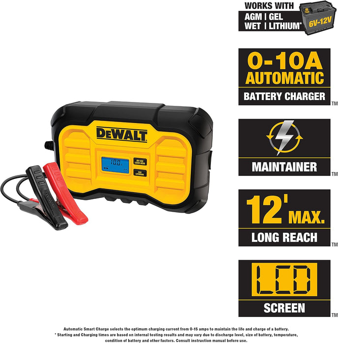 DeWalt DXAEC10 Professional 10 Amp Battery Charger, Battery Maintainer, Battery Trickle Charger