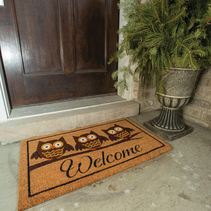 NoTrax, Owl, Vinyl-Backed Natural Coir Doormat, 18" x 30" - C12S1830OW