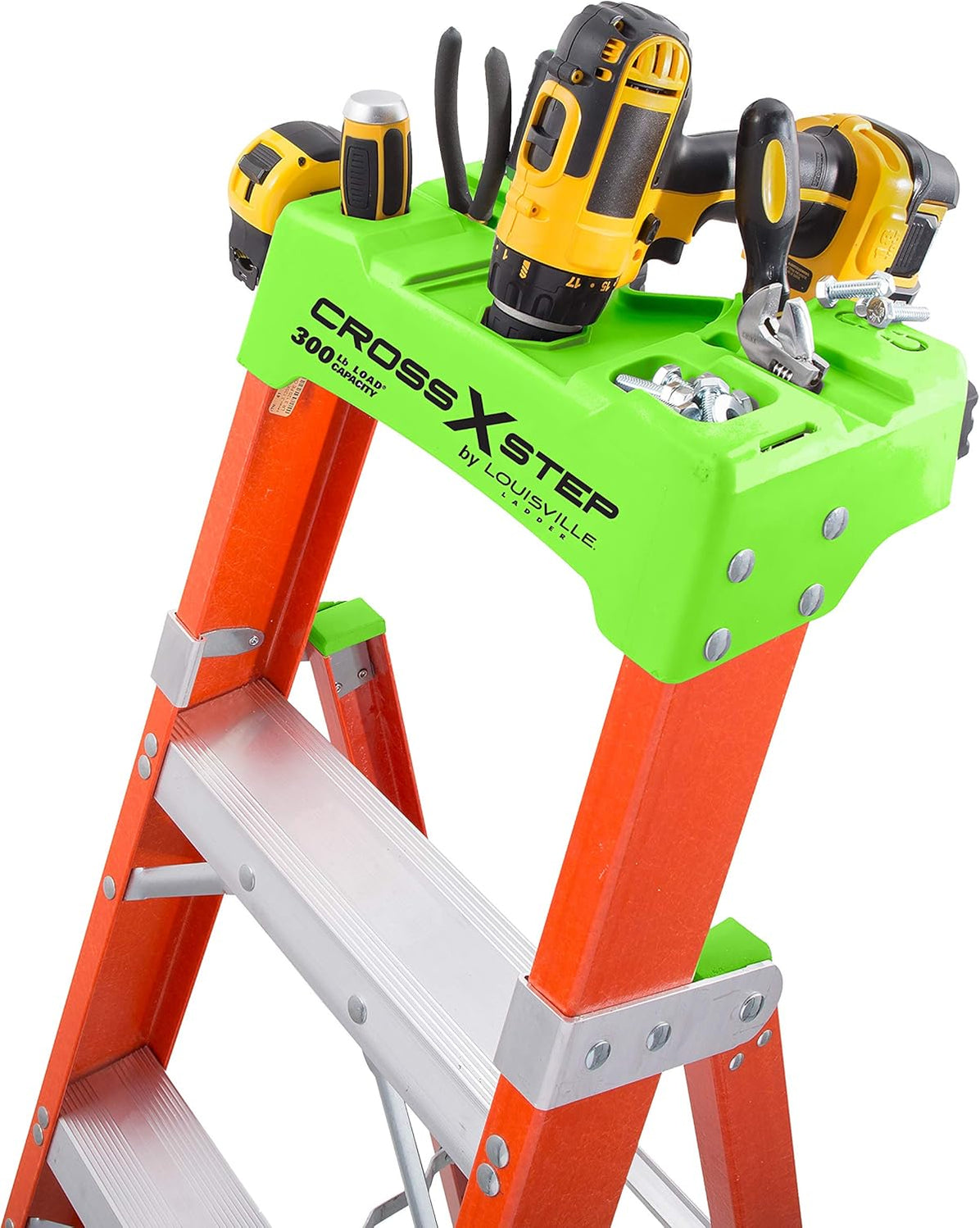 Ladder Cross Rods Louisville Ladder 8-foot Fiberglass Cross Step Ladder, 300-Pound Load ...