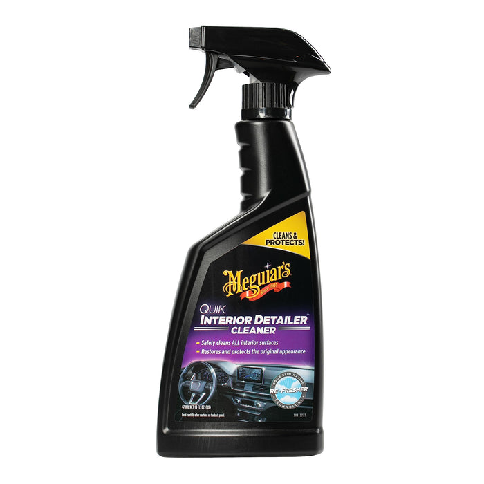 Meguiar's G13616 Quik Interior Detailer, This Non-Greasy Formula Cleans and Protects All Interior Surfaces, Easy Cleaning and Interior Detailer, 16 Oz Spray