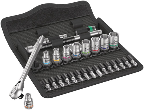 Wera Tools 8100 SA 11, 28-Piece Metal Ratchet Set, 1/4" Drive, Imperial - 5004021001