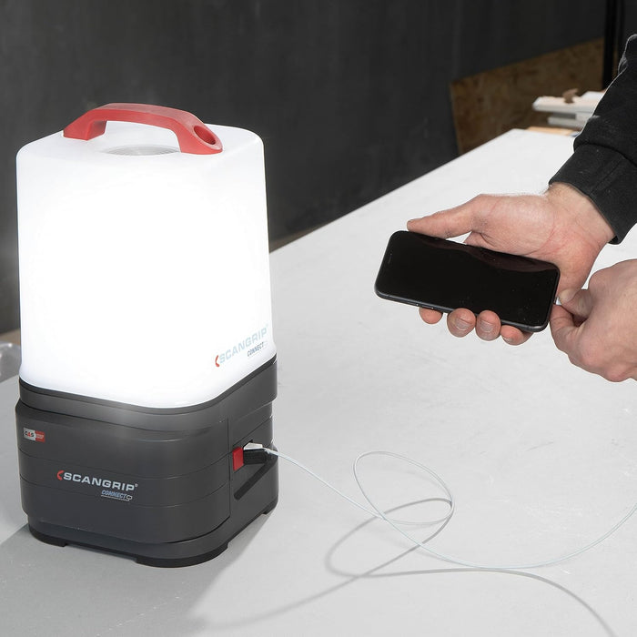 SCANGRIP 03.6103C AREA 10 CONNECT Powerful 10000 Lumen LED Work Light, 360° Illumination, Power Tool Battery Operated