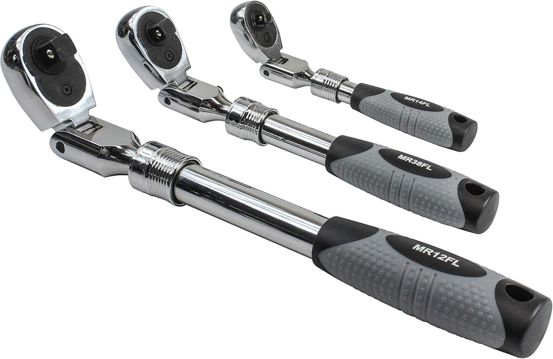 EZRED MR482FL 3-Piece Extendable Ratchet Set,Silver