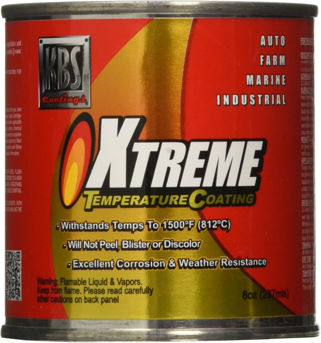 KBS Coatings 65202 Jet Black Xtreme Temperature Coating - 8 fl. oz.