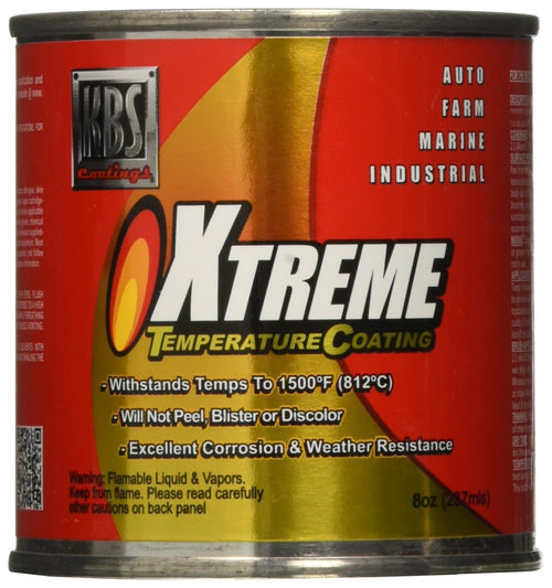 KBS Coatings 65202 Jet Black Xtreme Temperature Coating - 8 fl. oz.