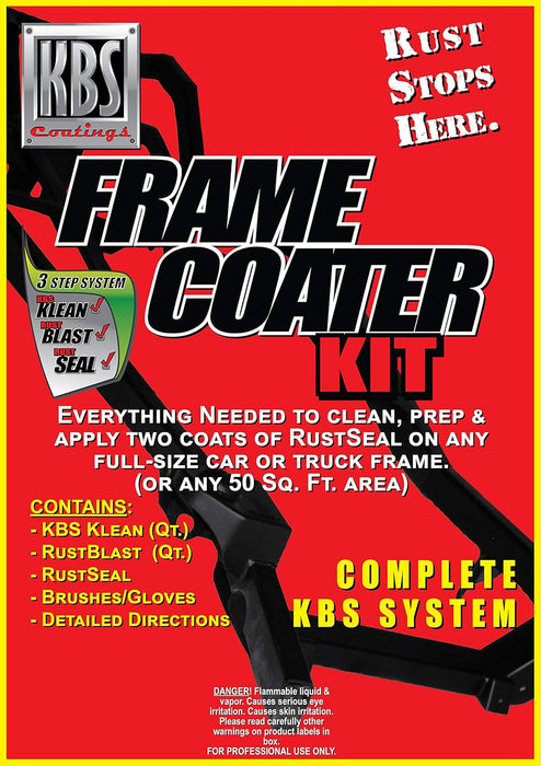KBS Coatings 57009 Cat Yellow Quart Size Rust Prevention Frame Coater Kit, Preps and Coats an Entire Car or Truck Frame
