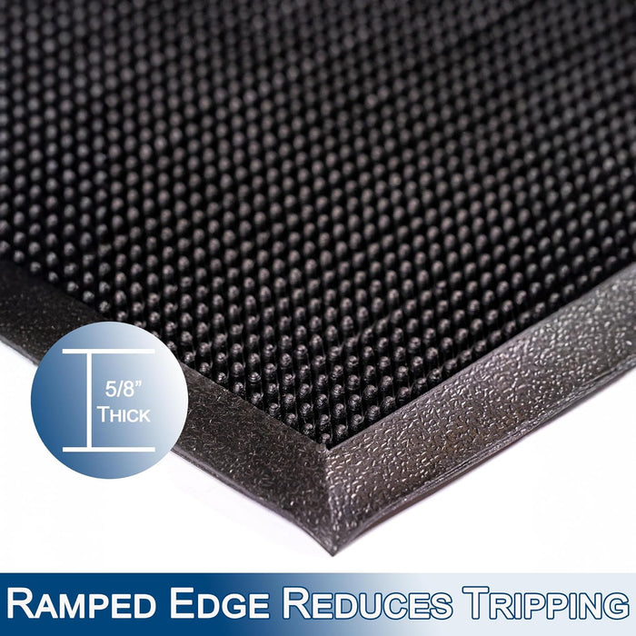 Durable Corporation-396S2432 Heavy Duty Rubber Fingertip Outdoor Entrance Mat, 24" x 32", Black