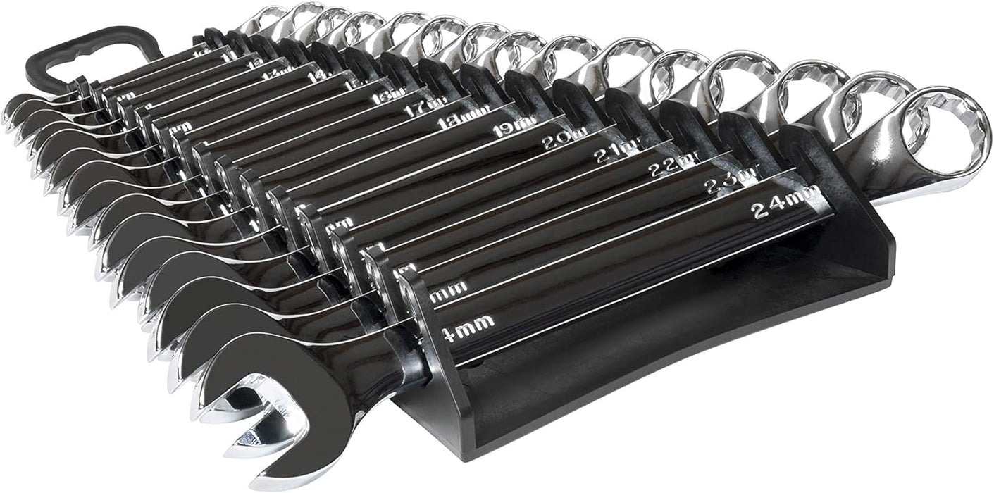 Ernst Manufacturing 5189 15-Wrench Reverse Gripper Portable Wrench Organization - Durable Flexible Grip, Fits 1/4" to 1 1/8" & 6-20 mm, Black