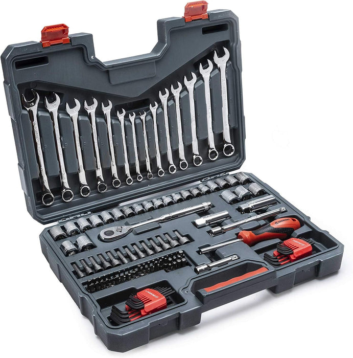 Crescent CTK128C 128 Piece 3/8" Drive 12 Point Standard SAE/Metric Mechanics Tool Set