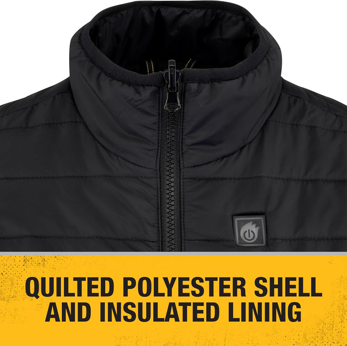 DEWALT Men's Cold Weather Heated Puffer Vest Kit with Battery, Black, Medium - DCHV095BD1