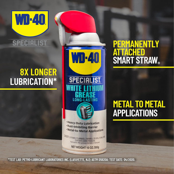 WD-40 300615-6PK Specialist White Lithium Grease Spray, Sprays 2 Ways, 10 oz (Pack of 6)