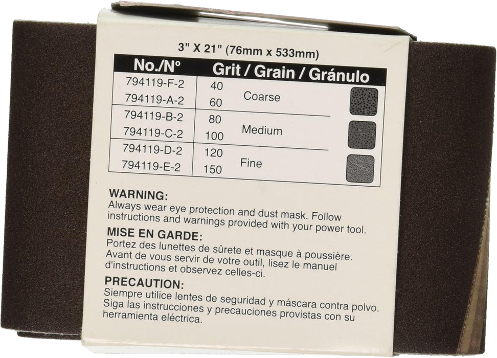 Makita 742308-3 3-Inch x 21-Inch Abrasive Sanding Belt, 80 Grit (10/Pk)
