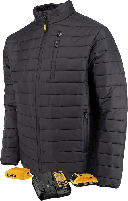 DEWALT Men's Lightweight Puffer Heated Jacket, Large, Black - DCHJ093D1