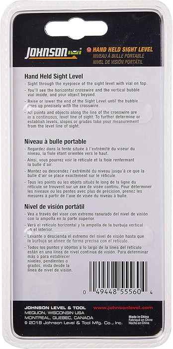 Johnson 80-5556 Contractor Hand Held Sight Level (Durable)