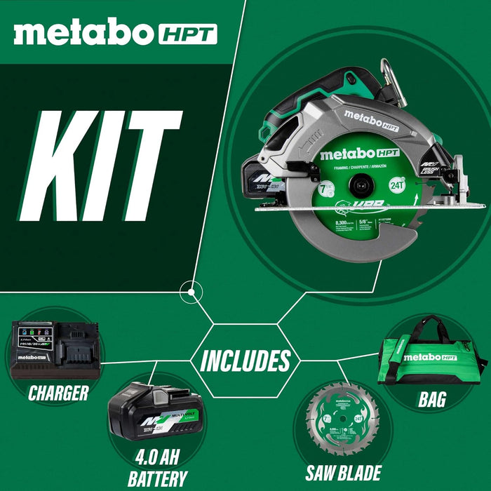 Metabo HPT 36V MultiVolt 7-1/4-Inch Circular Saw w/Torque Boost Technology, C3607DB