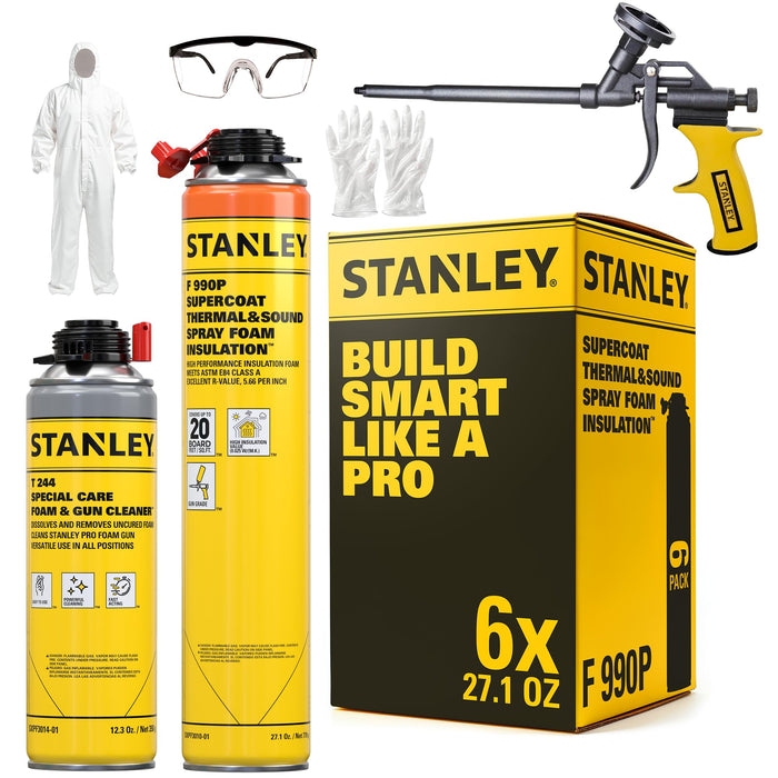 STANLEY F 990P Supercoat Thermal & Sound Spray Foam Insulation (Pack of 6)