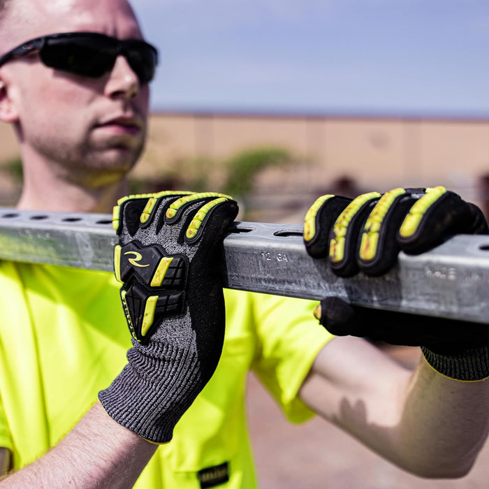 Radians RWG723L Unisex Cut Resistant A6 Nitrile Glove with TPR and TEKTYE Yarn, Large