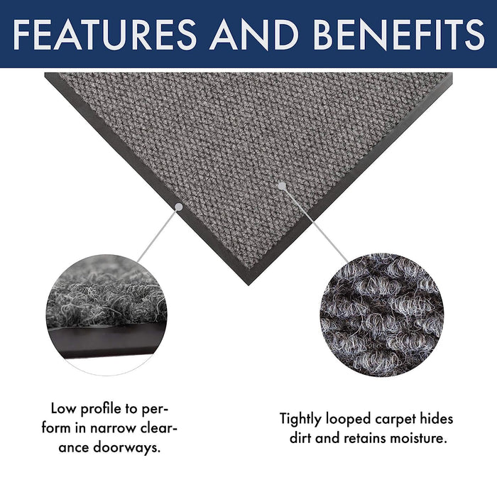 Notrax 136S0310GY 136 Polynib Entrance Mat for Home or Office, 3' X 10', Gray
