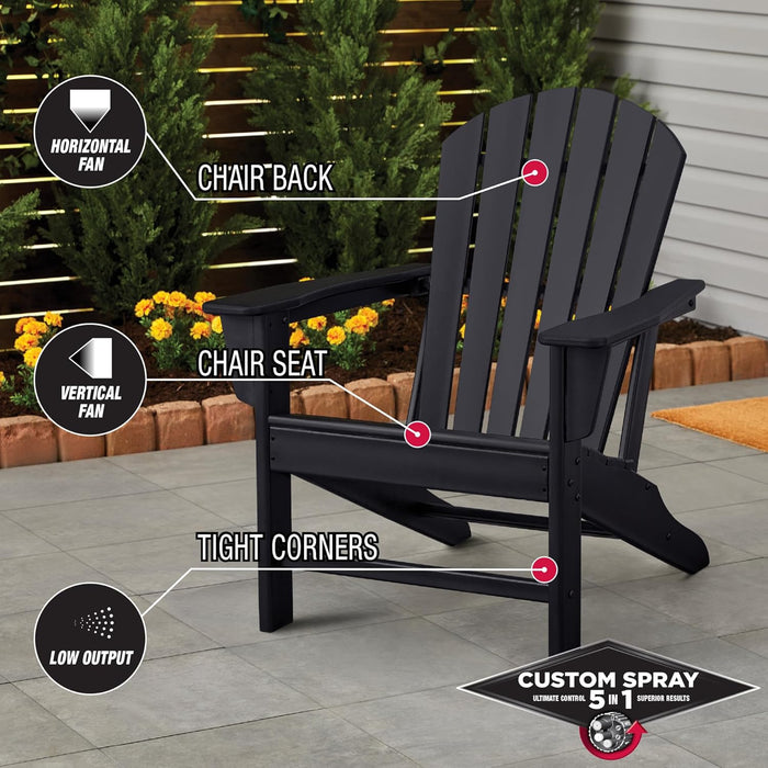 Rust-Oleum 376869 Stops Rust Custom Spray 5-in-1 Spray Paint, 12 oz, Satin Black (Pack of 1)