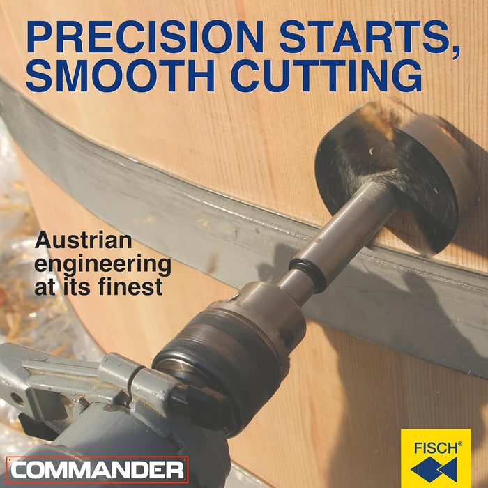 Fisch Multi-Spur Bit (1-1/8" x 1/2") - Best Drill Bits for Wood, Provide Precise Pocket Holes - High Performance Design with Center Point, 2 Cutters and 2 Spurs - FSA-010302 - Made of Tool Steel