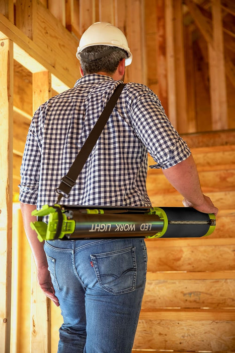 PowerSmith Voyager PVLR8000A 8000 Lumen Collapsible Cordless Tripod LED Work Light with Battery, Charger & Carry Bag Included. Optional 3-Way Power, Remote Control , Black