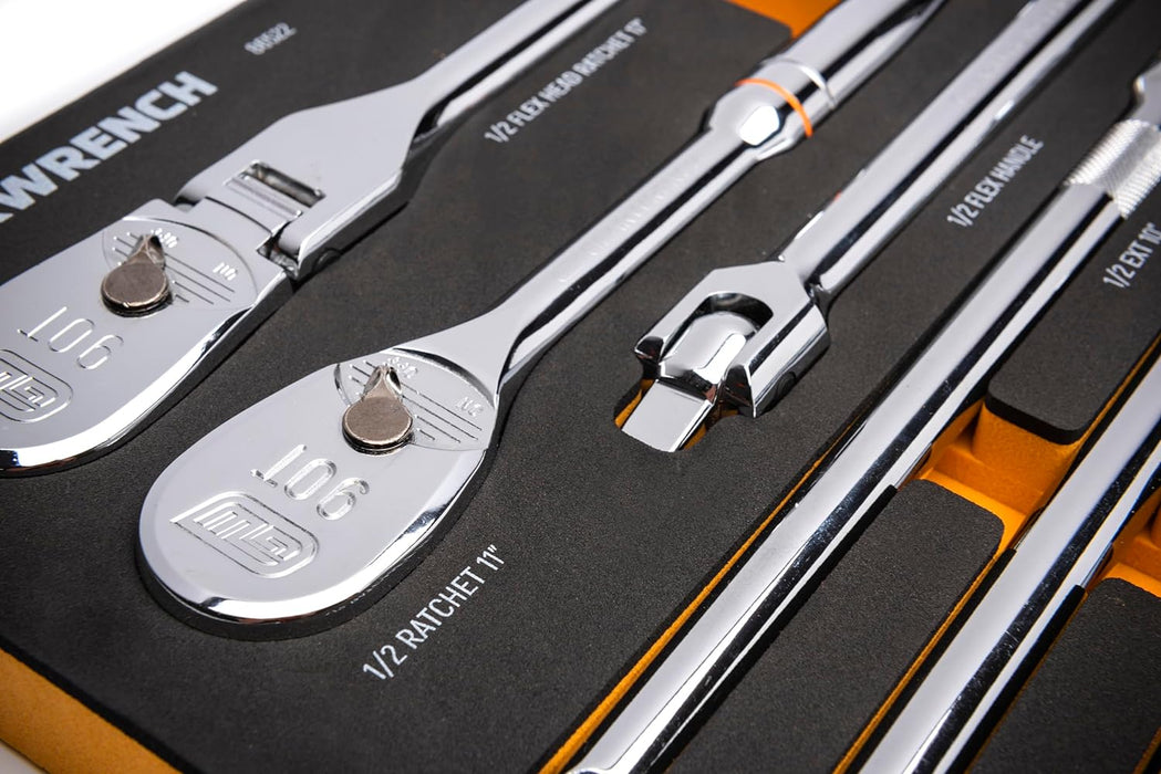 GEARWRENCH 86522 16 Piece 1/2" 90T Ratchet & Drive Tool Set with EVA Foam Tray