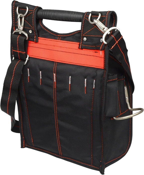 Hultafors Work Gear HT5609 Zippered Professional Electrician's Tool Pouch, Zippered Tool Pouch, Ergonomic Rubber Handle, Padded Shoulder Strap