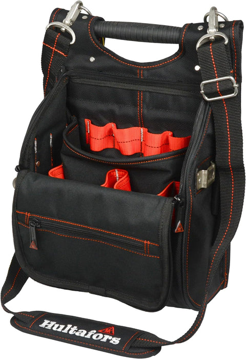 Hultafors Work Gear HT5609 Zippered Professional Electrician's Tool Pouch, Zippered Tool Pouch, Ergonomic Rubber Handle, Padded Shoulder Strap
