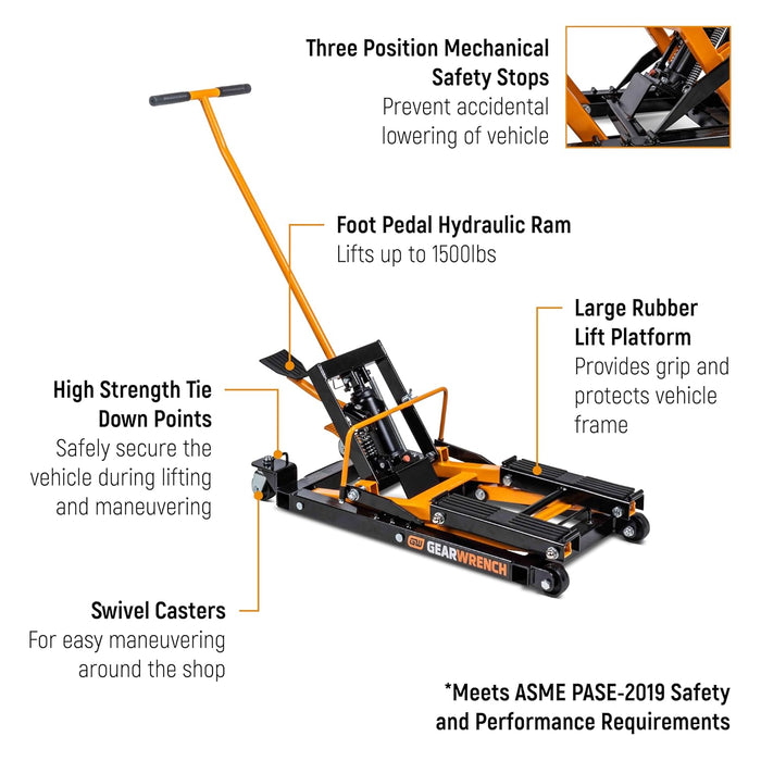 GEARWRENCH GWMJ15LB 1500 LBS ATV Motorcycle Jack