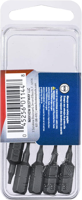 Mayhew Tools 18796-5 Torx Insert Bit, T6 x 1" (Pack of 5)
