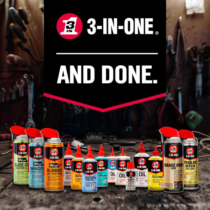 3-IN-ONE 100581 Garage Door Lubricant with Smart Straw Sprays 2 Ways, 11 oz (Pack of 6)