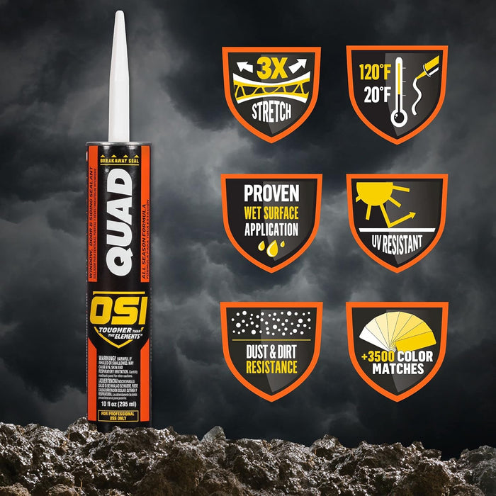 OSI Quad Window, Door and Siding Sealant Gray 509, 10 fl oz, Cartridge