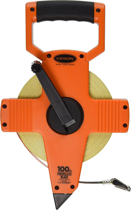 Keson Tape Measure, 1/2 in x 100 ft/30m, Pumpkin, 100 ft./30m Length (OTR18M100)