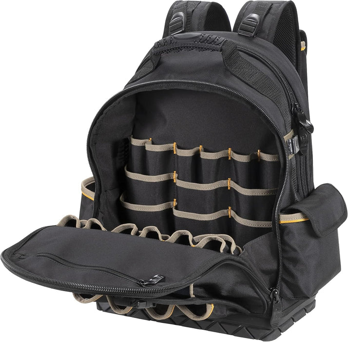 CLC Work Gear PB1133 38 Pocket Molded Base Tool Backpack, Black/Blue