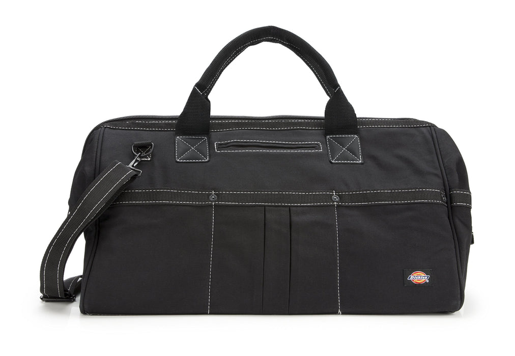Dickies 57087 20-Inch Durable Canvas Work Bag for Painters, Carpenters, and Builders, Heavy-Duty Zipper, Reinforced Handles, Exterior Pockets, Shoulder Strap