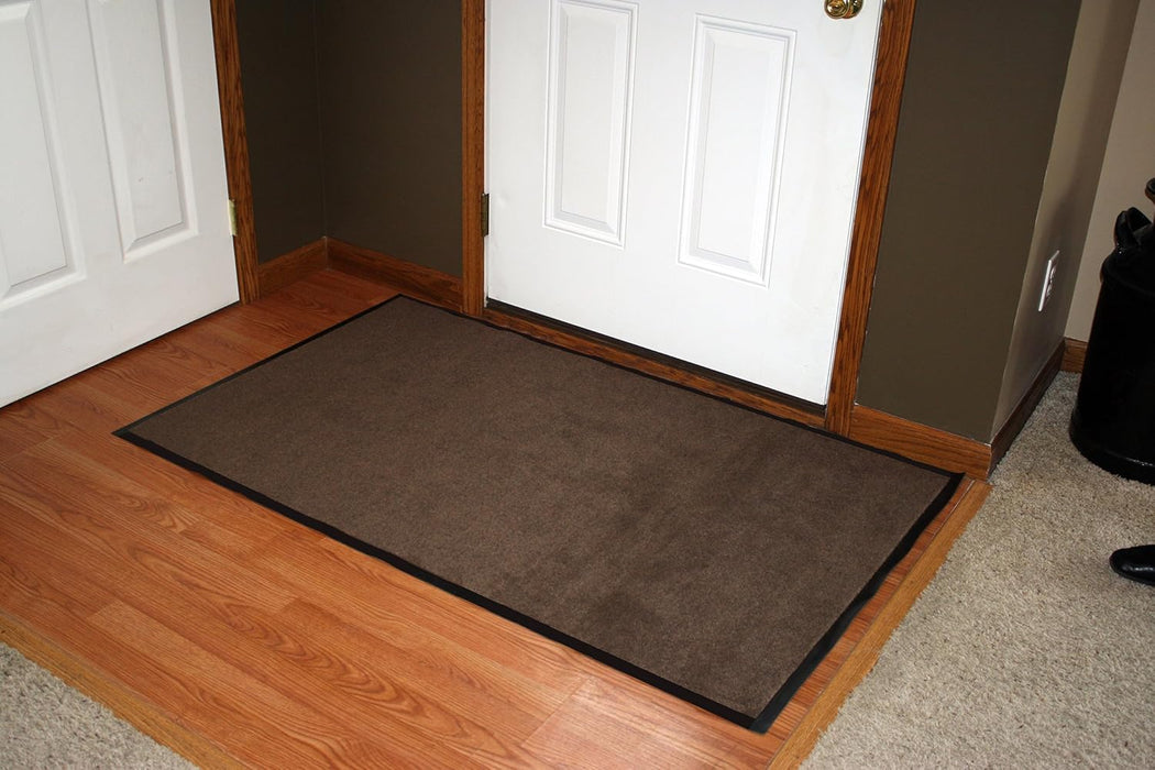 Durable Corporation - 654S48 Wipe-N-Walk Vinyl Backed Indoor Carpet Entrance Mat, 4' x 8', Brown (Rectangular)